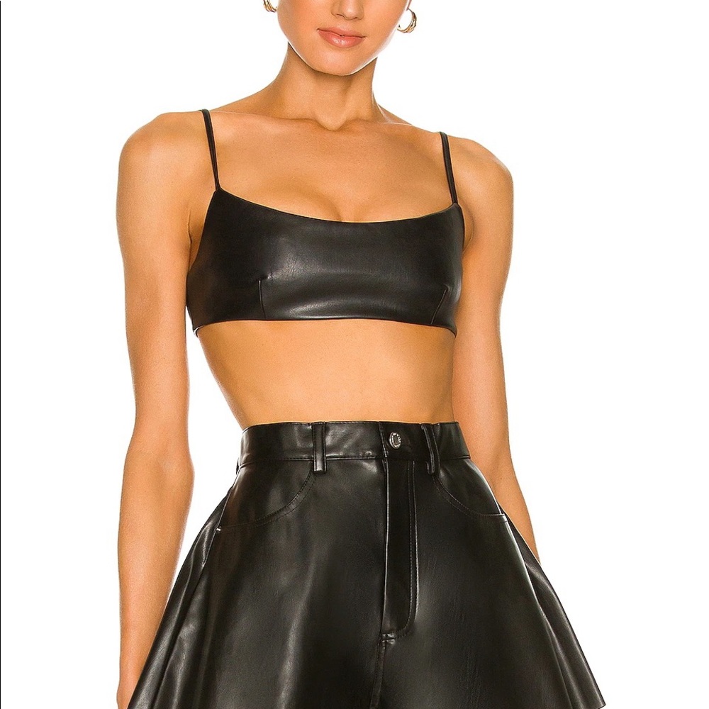 WeWoreWhat Leather Bralette Size Medium